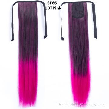 Factory Price Good Quality Chorliss 22 Inch For Black Women Ombre Wrap Around Ponytail Accessories Synthetic Hair Extensions